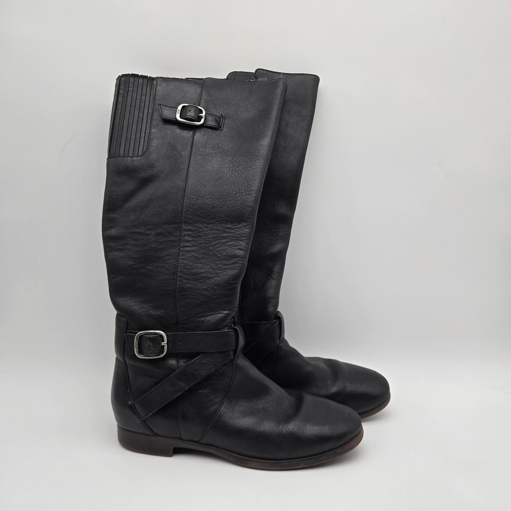 UGG Australia Beryl Stout Leather Riding Boot Woman Size US 5 Black
